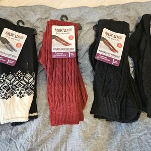 Muk Luks Women's Knee High Socks - Black, Red, and Patterned